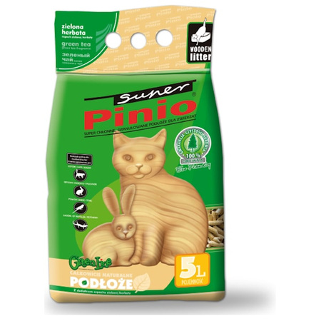 Super Pinio Zielona herbata żwirek drewniany 5 l