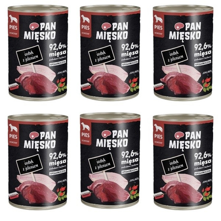 ZESTAW Pan Mięsko indyk z jeleniem dla psa 6 x 400 g
