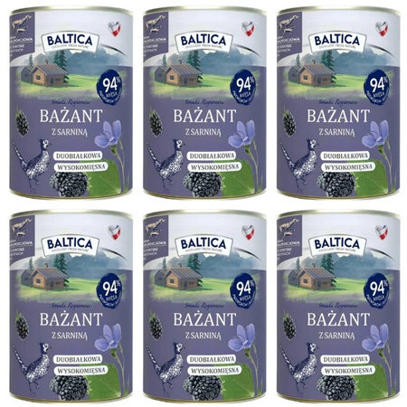 ZESTAW Baltica Smaki Regionów bażant z sarniną, 6 x 400 g