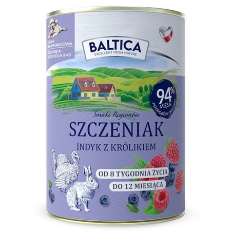 Baltica Smaki Regionów Szczeniak Indyk z królikiem 400 g