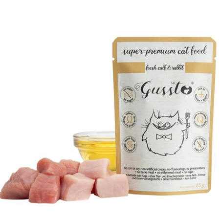 Gussto świeża cielęcina z królikiem dla kota 85 g