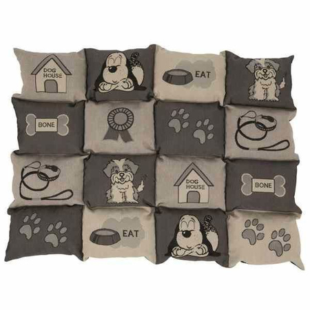 Koc Patchwork, 105 × 80 cm, beżowy/szary