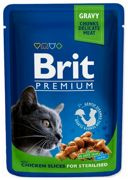 Brit premium cat adult kurczak sterilised saszetka 100g