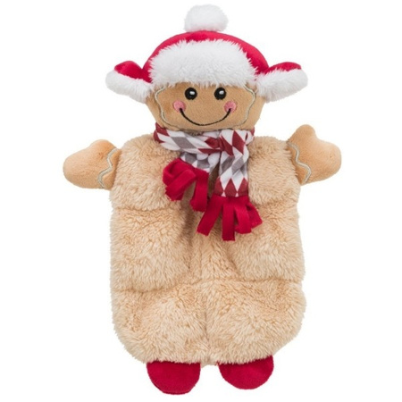 Ludzik z piernika, zabawka, dla psa, plusz, 28 cm, z dźwiękiem
