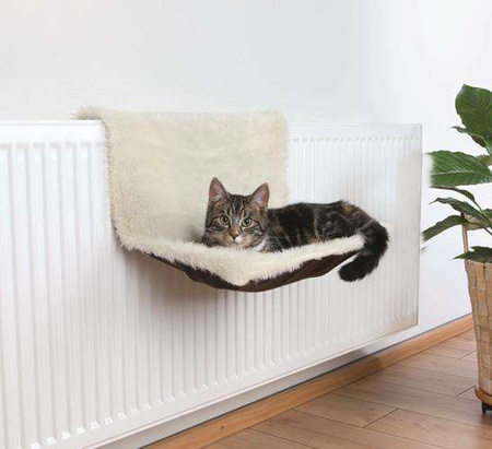 LEGOWISKO DLA KOTA NA KALORYFER 45 × 26 × 31 cm, KREMOWE