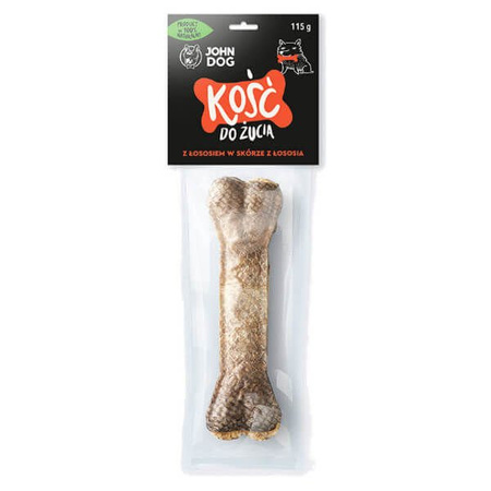 John dog kość do żucia z łososiem w skórze łososia 12 cm, 17 cm