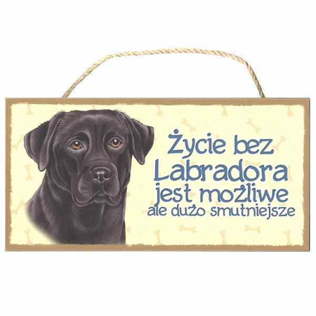 Tabliczka ozdobna dekoracyjna labrador czarny 25x12,5 cm