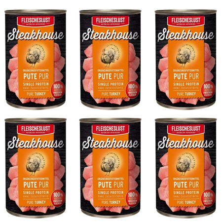 ZESTAW Steakhouse Pure Turkey 100 % Indyk, 6 x 400 g