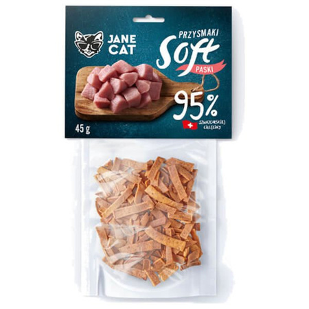 Przysmak dla kota jane cat soft cielęcina szwajcarska 95%  paski  45 g