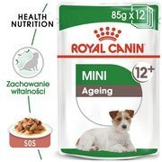 Royal canin mini ageing 12+ karma mokra w sosie dla psów dojrzałych po 12 roku życia, ras małych saszetka 85g