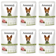 ZESTAW Amanova Luscious saszetka dla psa jagnięcina i wieprzowina 6 x 300 g