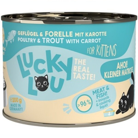 Lucky Lou Lifestage Kitten drób i pstrąg 200 g