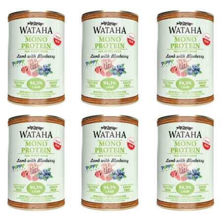 ZESTAW Wataha Monoprotein Puppy jagnięcina dla psa 6 x 400 g