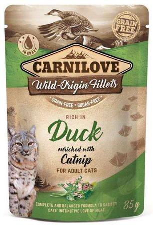 Carnilove cat duck & catnip - kaczka i kocimiętka saszetka 85g