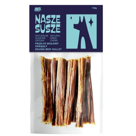 Nasze Susze przełyk wołowy okrągły dla psa 150 g