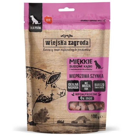 Wiejska Zagroda wieprzowa szynka dla psa 100 g