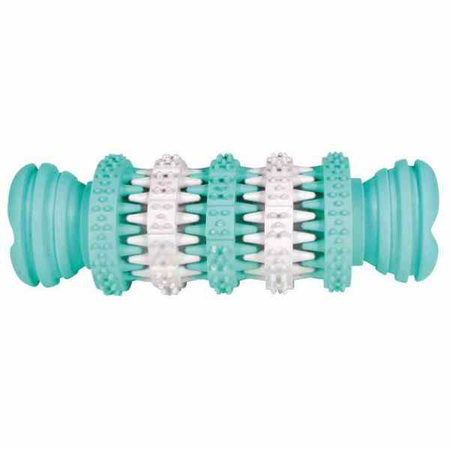 Denta fun, kość z wypustkami, zabawka do czyszczenia zębów, dla psa, guma naturalna, 15 cm, miętowy smak