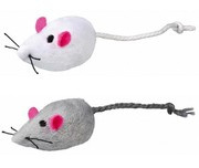 MYSZ SZARA I BIAŁA Z DZWONKIEM 2szt/op