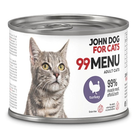 John Dog for Cats 99 Menu indyk 200 g