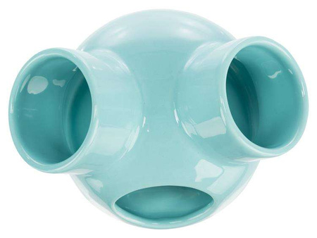 Domek dla myszy, turkus, ceramiczny,  o 12 × 10 cm, z 3 wejściami