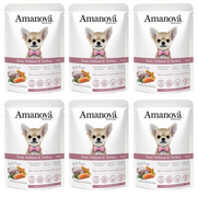 ZESTAW Amanova Tasty saszetka dla psa łosoś i indyk 6 x 100 g