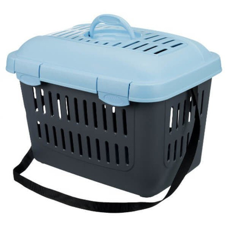 Box transportowy Midi-Capri, 44 × 33 × 32 cm, ciemnoszary/jasnoniebieski, do 1,1kg