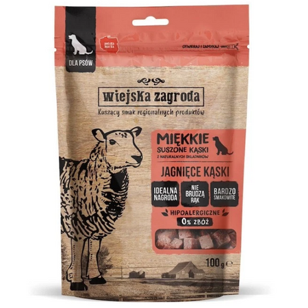 Wiejska Zagroda jagnięce kąski dla psa 100 g