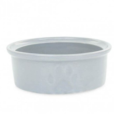 Miska, dla psa, szara, ceramiczna, odcisk łapy, 12cm