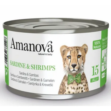 Amanova Cat Sardine & Shrimps - sardynki i krewetki w galaretce puszka 70g