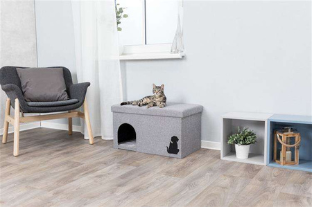 Legowisko zamknięte Kimy, 72 × 40 × 40 cm, jasnoszare