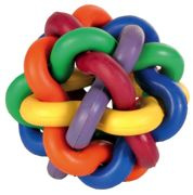 Piłka, dla psa, wiązana, z kauczuku, 7cm