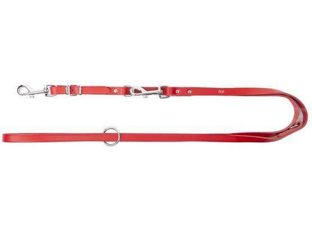 Dingo Smycz skórzana przedłużana nitowana 2x110-200cm czerwona