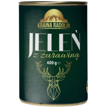 Kraina Radolin jeleń i żurawina dla psa 400 g