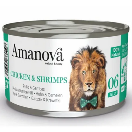 Amanova Cat Chicken & Shrimps - kurczak i krewetki w galaretce puszka 70g