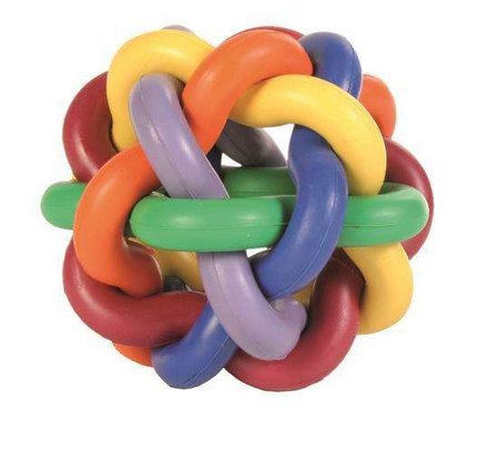 Piłka, dla psa, wiązana, z kauczuku, 10cm