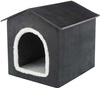 Livia, legowisko zamknięte, dla psa/kota, ciemnoszare/białe, 50x50x54 cm