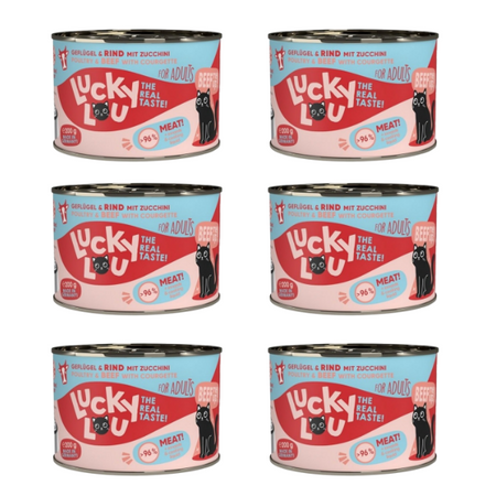 ZESTAW Lucky Lou Lifestage Adult drób i wołowina 6 x 200 g