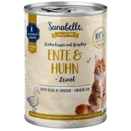 BOSCH Sanabelle kaczka i kurczak z olejem lnianym dla kota 400 g
