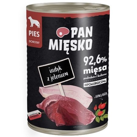 Pan Mięsko indyk z jeleniem dla psa 400 g