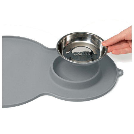 Podkładka silikonowa z miską, zielona, 46 x 29cm