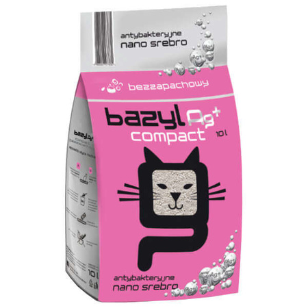 Bazyl ag+ z nano srebrem żwirek dla kotów 10 l