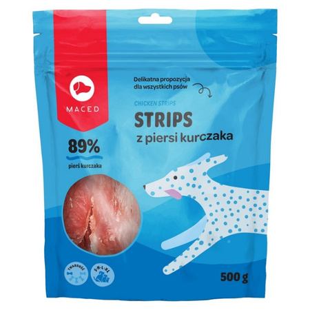 Maced strips z piersi kurczaka dla psa 500 g