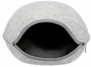 Legowisko zamknięte Luna, filc, 40 × 24 × 46 cm, jasnoszare