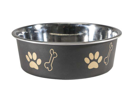 Miska antypoślizgowa z nadrukiem, czarna, M (0,45 l)