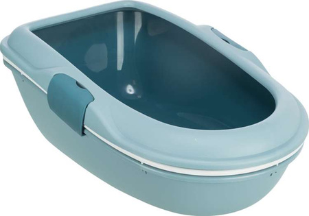 Berto, kuweta, dla kota,  jasnoniebieska/petrol/biała, plastik, 39 × 22 × 59 cm, z systemem przesiewania