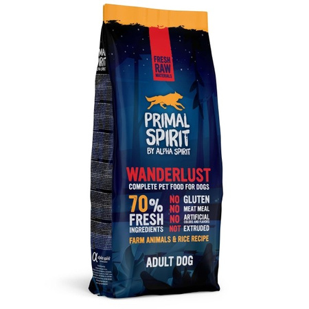 Primal Spirit Wanderlust 70% karma dla psa 12 kg
