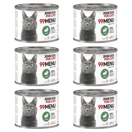 ZESTAW John Dog for Cats 99 Menu królik 6 x 200 g