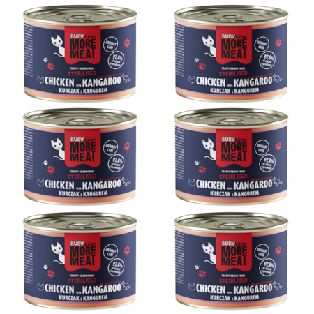 ZESTAW BUBAlicious More Meat Sterilised kurczak z kangurem 6 x 185 g