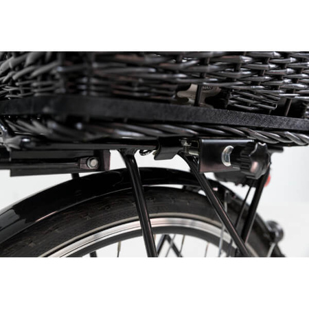 Kosz rowerowy z kratką, 35 × 49 × 55 cm, szary