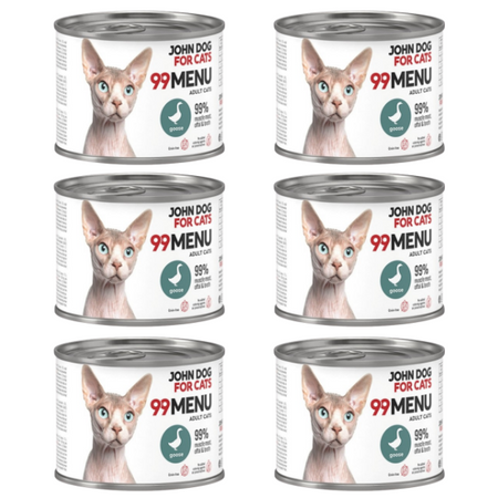 ZESTAW John Dog for Cats 99 Menu gęś 6 x 200 g